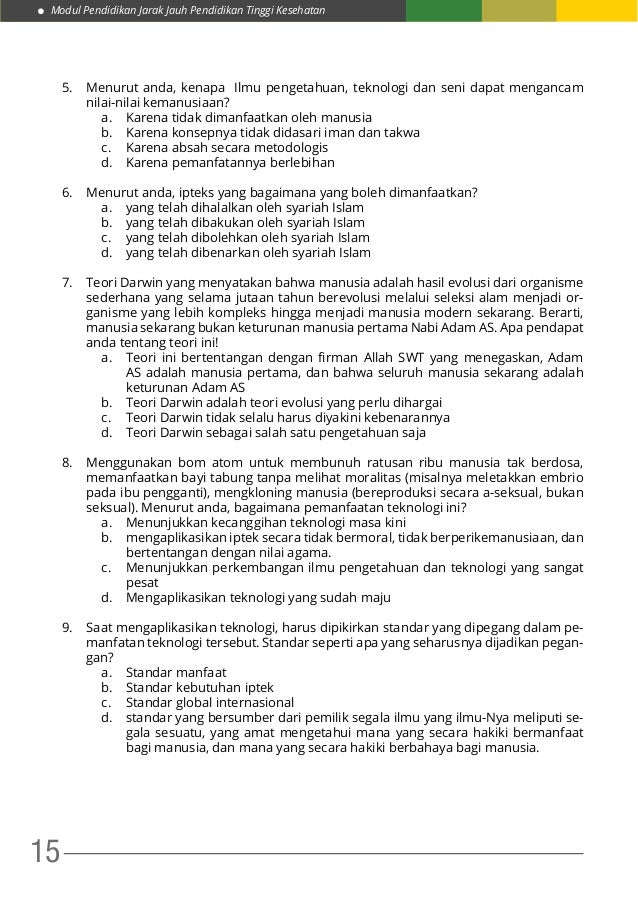 Kb 2 Kaitan Agama Dengan Perkembangan Ilmu Pengetahuan Teknologi Dan