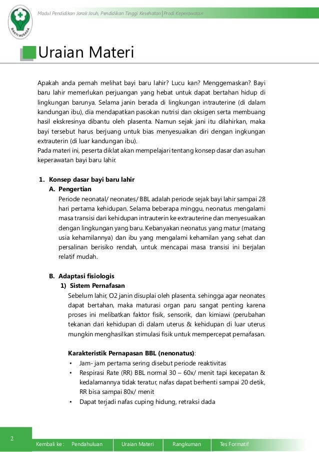 Konsep dasar dan asuhan keperawatan bayi baru lahir (BBL)
