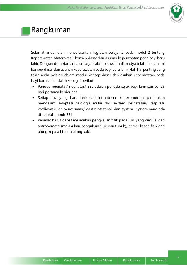 Konsep dasar dan asuhan keperawatan bayi baru lahir (BBL)