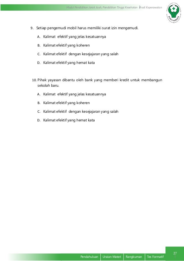 izin mengemudi d surat Indonesia yang Efektif Tata Kalimat Bahasa