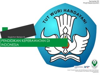 PENDIDIKAN KEPERAWATAN DI
INDONESIA
Semester 03
Kegiatan Belajar III
Badan Pengembangan dan Pemberdayaan Sumber Daya Manusia
Pusat Pendidikan dan Pelatihan Tenaga Kesehatan
Jakarta 2013
Prodi Keperawatan
 