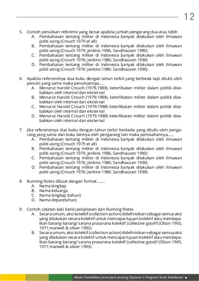 KB 3 Running Notes dan Footnotes