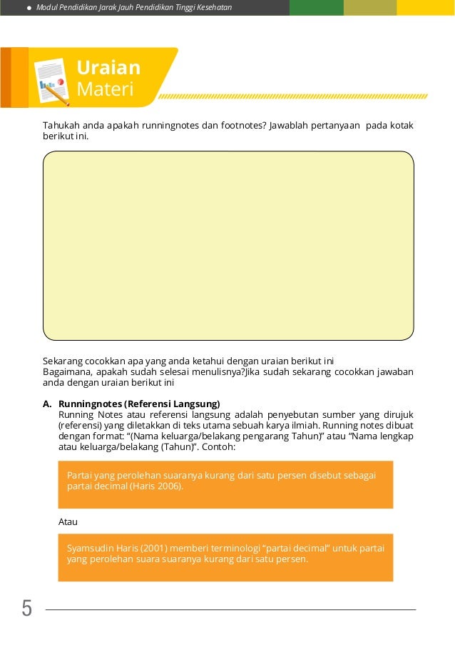 KB 3 Running Notes dan Footnotes