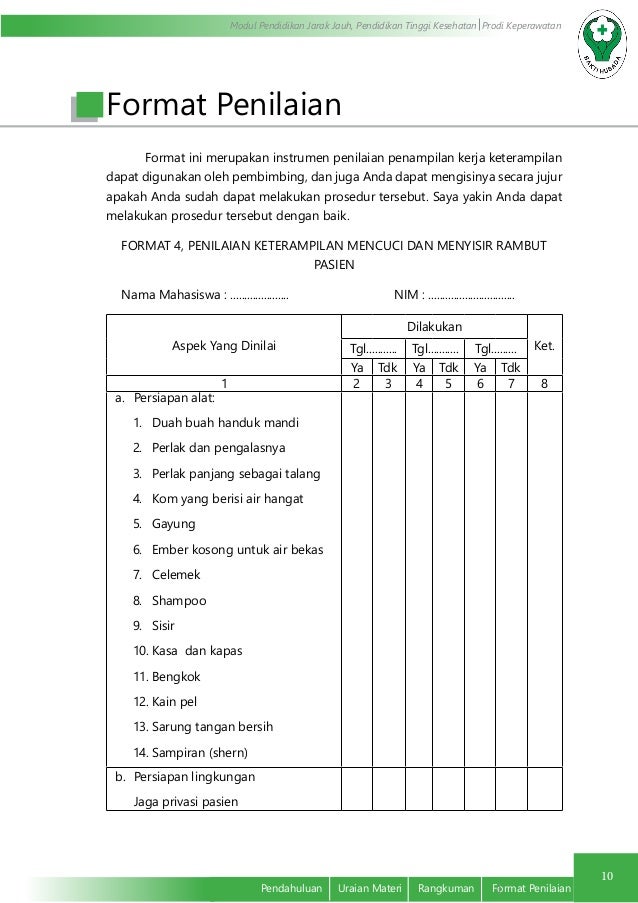 Mencuci Dan Menyisir Rambut Pasien