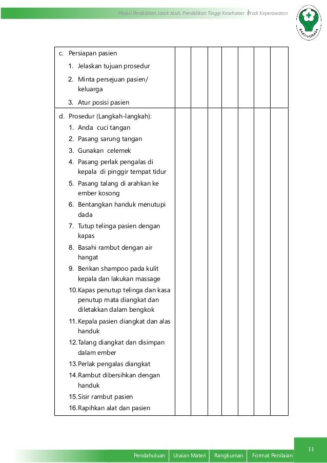 Mencuci Dan Menyisir Rambut Pasien