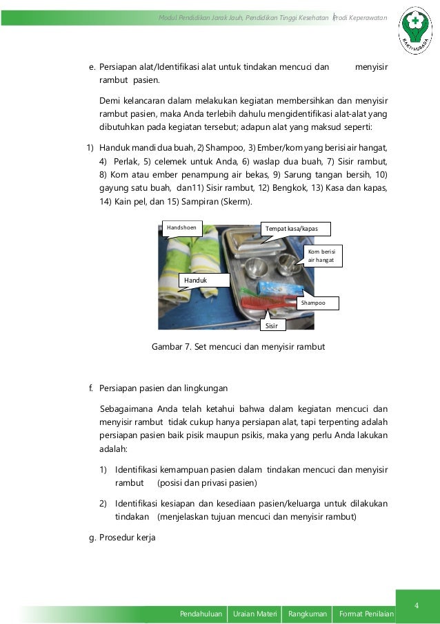 Mencuci Dan Menyisir Rambut Pasien