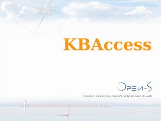 Solutions innovantes pour les professionnels du web Open-S KBAccess 
