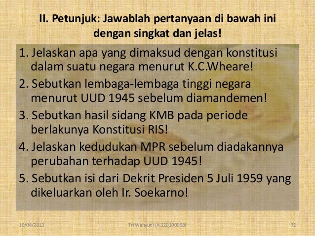 Sebutkan Isi Dekrit Presiden Tanggal 5 Juli 1959 Coba Sebutkan