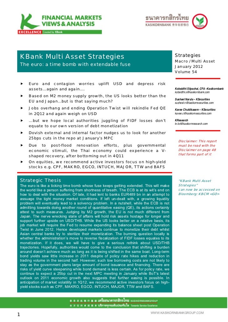 Multi asset trading strategies