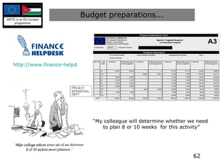 Budget preparations... “ My colleague will determine whether we need  to plan 8 or 10 weeks  for this activity” http://www.finance-helpdesk.org   