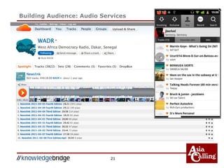 21
Building Audience: Audio Services
 