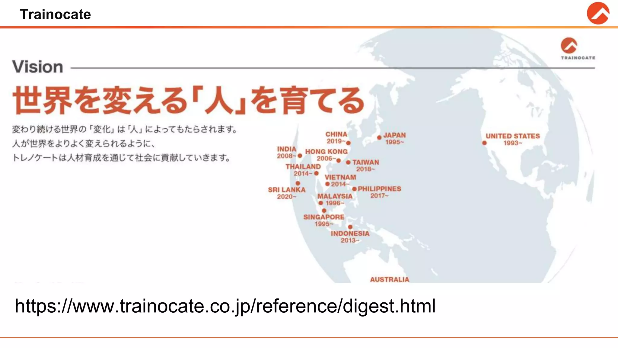 Trainocate #trainocate
https://www.trainocate.co.jp/reference/digest.html
 