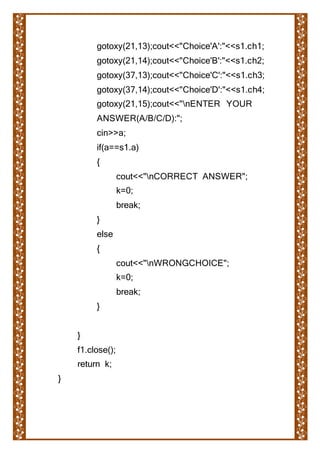 KBC c++ program | DOCX