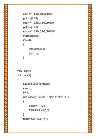 KBC c++ program | DOCX