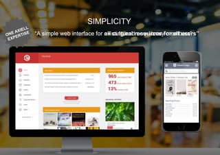 “A simple web interface for existing and new library members”
SIMPLICITY
“A simple web interface for all cultural resources for all users”
 