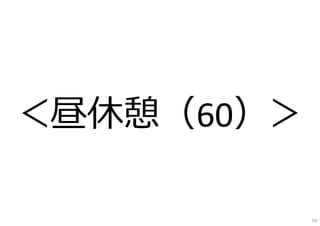 ＜昼休憩（60）＞
54
 