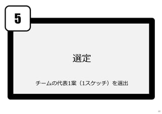 選定
チームの代表1案（1スケッチ）を選出
5
68
 