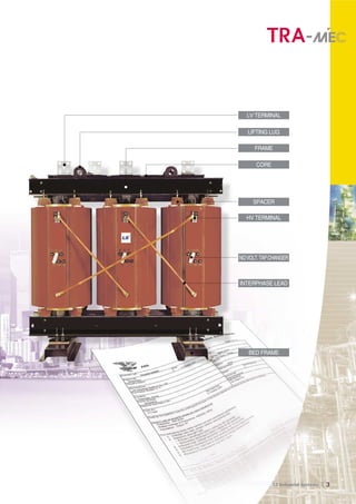 Ｉ3 
LV TERMINAL 
LIFTING LUG 
FRAME 
CORE 
SPACER 
HV TERMINAL 
NO VOLT. TAP CHANGER 
INTERPHASE LEAD 
BED FRAME 
 
