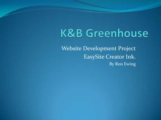 Website Development Project
        EasySite Creator Ink.
                  By Ron Ewing
 