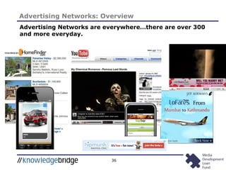 36
Advertising Networks: Overview
Advertising Networks are everywhere…there are over 300
and more everyday.
 