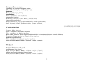 Σύστημα μετάδοσης της κίνησης 
Προορισμός του συστήματος μετάδοσης κίνησης 
Είδη διαφόρων συστημάτων μετάδοσης της κίνησης 
Εργαστήριο 
Σύστημα μετάδοσης της κίνησης 
3.Ο συμπλέκτης 
Γενικά - προορισμός - τύποι συμπλεκτών 
Συμπλέκτης με ελατήρια 
Συμπλέκτης με διάφραγμα ( χτένι) - δίσκος – ρουλεμάν πίεσης 
Υγροί πολύδισκοι συμπλέκτες 
Τρόποι μεταφοράς της δύναμης αποσύμπλεξης από το πεντάλ στον συμπλέκτη 
Δομή – λειτουργία - φθορές – βλάβες συντήρηση - έλεγχος – ρυθμίσεις. 
ΚΕΦ. 3 ΣΎΣΤΗΜΑ ΔΙΕΎΘΥΝΣΗΣ 
62 
4. Το κιβώτιο ταχυτήτων 
Μηχανικά κιβώτια ταχυτήτων 
Γενικά - προορισμός - είδη κιβωτίων ταχυτήτων 
Μέρη – εξαρτήματα του κιβωτίου ταχυτήτων. 
Κύριες ομάδες γραναζιών - άξονες. Τρόπος εμπλοκής ταχυτήτων - συστήματα συγχρονισμού εμπλοκής γραναζιών. 
Μηχανισμός αλλαγής ταχυτήτων και ελέγχου κιβωτίων ταχυτήτων 
Βοηθητικά κιβώτια ταχυτήτων 
Μέρη – εξαρτήματα του βοηθητικού κιβωτίου ταχυτήτων. 
Δομή – λειτουργία- φθορές – βλάβες – συντήρηση - έλεγχος – ρυθμίσεις. 
5.Διαφορικό 
Σκοπός του διαφορικού – είδη γενικά 
Απλό διαφορικό (πίσω κίνηση) 
Δομή – λειτουργία- φθορές – βλάβες – συντήρηση - έλεγχος – ρυθμίσεις. 
Κιβώτιο ταχυτήτων και διαφορικό (μπροστά κίνηση) 
Δομή – λειτουργία- φθορές – βλάβες – συντήρηση - έλεγχος – ρυθμίσεις. 
 