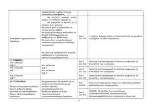 Αναφορά και τήρηση κανόνων 
ασφάλειας. 
σχολαστικότητα τα μέτρα ατομικής 
προστασίας και ασφάλειας. 
Να εκτελούν εργασίες κοπής, 
κάμψης και σύνδεσης ελασμάτων. 
Να χειρίζονται τις σχετικές με τις 
εργασίες αυτές μηχανές. 
Να είναι σε θέση να ακολουθούν τα 
κατασκευαστικά σχέδια 
Να αναγνωρίζουν και να ακολουθούν τα 
βήματα (στάδια) εργασίας που 
αναφέρονται στα φύλλα έργου. 
Να ακολουθούν τις προβλεπόμενες 
διαδικασίες οργάνωσης και εκτέλεσης 
των εργασιών. 
Να τηρούν με σχολαστικότητα τα μέτρα 
ασφάλειας και να επιλέγουν τα 
απαιτούμενα μέσα προστασίας. 
Ασκ.4 
Σελ. 148 
Η κοπή του δοκιμίου πρέπει να είναι σωστή ώστε να χρειάζεται 
μικρό χρόνο και κόπο λιμαρίσματος. 
(7. ΣΥΝΔΈΣΕΙΣ) 
Ίδια με θεωρία. 
Κεφ. 7. Ίδιοι με θεωρία. 
Κεφ. 7. 
Ίδιοι με θεωρία. 
Κεφ. 7. 
Ασκ. 1 
Σελ. 215 
Πρέπει να γίνει προσαρμογή της άσκησης σύμφωνα με τις 
δυνατότητες του εργαστηρίου. 
Ίδια με θεωρία. 
Κεφ. 7. 
Ασκ. 2 
Σελ. 219 
Πρέπει να γίνει προσαρμογή της άσκησης σύμφωνα με τις 
δυνατότητες του εργαστηρίου. 
Ίδια με θεωρία. 
Κεφ. 7. 
Ασκ.3 
Σελ. 223 
Πρέπει να γίνει προσαρμογή της άσκησης σύμφωνα με τις 
δυνατότητες του εργαστηρίου. 
(8. ΣΥΓΚΟΛΛΗΣΕΙΣ) 
Άσκηση κασσιτεροκσυγκόλλησης. 
Άσκηση ρύθμισης φλόγας 
καυστήρα οξυγονοσυγκόλλησης. 
Άσκηση οξυγονοσυγκόλλησης 
ελασμάτων 
Να χρησιμοποιούν τα εργαλεία και τις 
συσκευές που απαιτούνται και να 
εκτελούν εργασίες: 
α)κασσιτεροσυγκόλλησης 
β)ρύθμισης φλόγας καυστήρα 
οξυγονοσυγκόλλησης 
γ) οξυγονοσυγκόλλησης ελασμάτων 
Ασκ. 
Σελ 246 
Εκτός της άσκησης μπορεί να γίνει και κασσιτεροσυγκόλληση 
χαλκοσωλήνων αν υπάρχει χρόνος. 
Ασκ. 1 
Σελ. 276 
ΠΡΟΣΟΧΗ :Οι ασκήσεις των συγκολλήσεων 
(κασσιτεροσυγκόλληση, οξυγονοσυγκόλληση, 
ηλεκτροσυγκόλληση) πρέπει να γίνονται με όλους τους 
71 
 