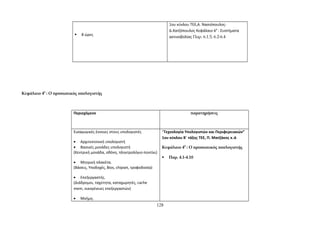  8 ώρες 
1ου κύκλου ΤΕΕ,Α. Νασιόπουλος- 
Δ.Χατζόπουλος Κεφάλαιο 60 : Συστήματα 
ακτινοβολίας Παρ. 6.1.5, 6.2-6.4 
Κεφάλαιο 40 : Ο προσωπικός υπολογιστής 
Περιεχόμενο παρατηρήσεις 
Εισαγωγικές έννοιες στους υπολογιστές 
· Αρχιτεκτονική υπολογιστή 
· Βασικές μονάδες υπολογιστή 
(Κεντρική μονάδα, οθόνη, πληκτρολόγιο-ποντίκι) 
· Μητρική πλακέτα. 
(Βάσεις, Υποδοχές, Bios, chipset, τροφοδοσία) 
· Επεξεργαστής. 
(Διάδρομοι, ταχύτητα, καταχωρητές, cache 
mem, οικογένειες επεξεργαστών) 
· Μνήμη. 
“Τεχνολογία Υπολογιστών και Περιφερειακών” 
1ου κύκλου Β΄ τάξης ΤΕΕ, Π. Ματζάκος κ.ά 
Κεφάλαιο 40 : Ο προσωπικός υπολογιστής 
 Παρ. 4.1-4.10 
128 
 