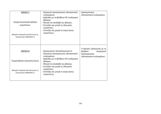 ΑΣΚΗΣΗ 7 
Ενεργό ζωνοπερατό φίλτρο 
συχνοτήτων 
(Θεωρία: Εισαγωγή στα Δίκτυα και τις 
Επικοινωνίες ΚΕΦΑΛΑΙΟ 1) 
λογισμικό προσομοίωσης ηλεκτρονικών 
κυκλωμάτων. 
- Σχεδιάζει με τη βοήθεια Η/Υ κυκλώματα 
φίλτρων. 
- Μετρά την απολαβή του φίλτρου. 
- Εντοπίζει και μετρά τις πλευρικές 
συχνότητες. 
- Εντοπίζει και μετρά το εύρος ζώνης 
συχνοτήτων. 
προσομοίωσης 
ηλεκτρονικών κυκλωμάτων. 
ΑΣΚΗΣΗ 8 
Ενεργό φίλτρο αποκοπής ζώνης 
(Θεωρία: Εισαγωγή στα Δίκτυα και τις 
Επικοινωνίες ΚΕΦΑΛΑΙΟ 1) 
- Χρησιμοποιεί αποτελεσματικά το 
λογισμικό προσομοίωσης ηλεκτρονικών 
κυκλωμάτων. 
- Σχεδιάζει με τη βοήθεια Η/Υ κυκλώματα 
φίλτρων. 
- Μετρά την απολαβή του φίλτρου. 
- Εντοπίζει και μετρά τις πλευρικές 
συχνότητες. 
- Εντοπίζει και μετρά το εύρος ζώνης 
συχνοτήτων. 
Η άσκηση υλοποιείται με τη 
βοήθεια λογισμικού 
προσομοίωσης 
ηλεκτρονικών κυκλωμάτων. 
141 
 