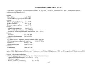 4. ΣΧΕΔΙΟ ΔΟΜΙΚΩΝ ΕΡΓΩΝ ΜΕ Η/Υ (5Ε) 
Από το βιβλίο «Σχεδίαση με Ηλεκτρονικό Υπολογιστή», Β΄ Τάξης 1ου Κύκλου Ειδ. Σχεδιαστών ΤΕΕ, των Ε. Σωτηριάδου, Θ.Τόλια, 
Α.Κωνσταντινίδη, Έκδοση 2012: 
Ενότητα 1 
1.Περιβάλλον (σελ.17-28) 
2.Βασικοί Κανόνες χειρισμού (σελ.33-40) 
Ενότητα 2 
3.Βασικές Αρχές Σχεδίασης (σελ.43-68) 
4.Απλές ρυθμίσεις (σελ.71-79) 
5.Απεικόνιση του σχεδίου (σελ.81-91) 
Ενότητα 3 
6. Επιλογή αντικειμένων (σελ.93-107) 
7. Οι εντολές τροποποίησης (σελ.109-150) 
8. Σύνθετες εντολές σχεδίασης και τροποποίησης (σελ.153-177) 
Ενότητα 4 
9.Ιδιότητες (σελ.179-199) 
10.Εντολές Πληροφοριών (σελ.201-206) 
Ενότητα 5 
11.Σύνθετες εντολές σχεδίασης και επεξεργασίας (σελ. 209-240) 
12. Δημιουργία και επεξεργασία κειμένου (σελ. 243-260) 
13. Σύμβολα (σελ.263-298) 
14.Διαστασιολόγηση (σελ.301-344) 
Ενότητα 6 
15. Εκτύπωση (σελ.347-358) 
Από το βιβλίο «Σχεδίαση μέσω Ηλεκτρονικού Υπολογιστή», 2ου Κύκλου Ειδ. Σχεδιαστών ΤΕΕ, των Ε. Σωτηριάδου, Θ.Τόλια, έκδοση 2008. 
Ενότητα 1- Τρισδιάστατη Σχεδίαση 
1.Βασικές αρχές χειρισμού και σχεδίασης, μόνο οι παρακάτω υποενότητες: 
1.4. Προσδιορισμός σημείων (1.4.1.2, 1.4.1.4, 1.4.5.3) 
1.5. Φίλτρα σημείων 
2. Βασικές επιφάνειες και απόψεις (σελ. 33-57) 
174 
 