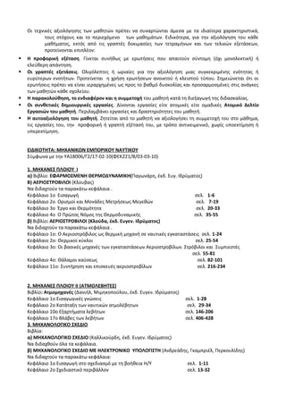 Οδηγίες για τη διδασκαλία των μαθημάτων ανά Ομάδα Προσανατολισμού