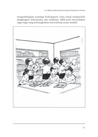Ciri KBM yang Menunjang Pencapaian Kompetensi Individual



mengembangkan semangat berkompetisi sehat untuk memperoleh
penghargaan, bekerjasama, dan solidaritas. KBM perlu menyediakan
tugas-tugas yang memungkinkan siswa bekerja secara mandiri.




                                                                              11
 