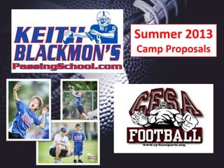 Summer 2013
Camp Proposals
 