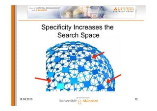 Specificity Increases the
                 Search Space




18.09.2010                               12
 