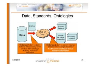 Data, Standards, Ontologies




18.09.2010                                 28
 