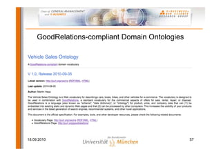 GoodRelations-compliant Domain Ontologies




18.09.2010                                       57
 