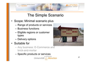 The Simple Scenario
• Scope: Minimal scenario plus
  – Range of products or services
  – Business functions
  – Eligible r...