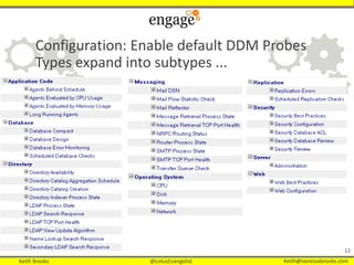 Keith Brooks @LotusEvangelist Keith@vanessabrooks.comKeith Brooks @LotusEvangelist Keith@vanessabrooks.com
Configuration: Enable default DDM Probes
Types expand into subtypes ...
12
 
