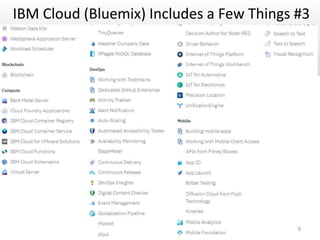 IBM Cloud (Bluemix) Includes a Few Things #3
9
 