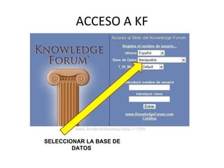 ACCESO A KF SELECCIONAR LA BASE DE DATOS  