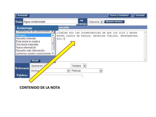 CONTENIDO DE LA NOTA Andamiaje 