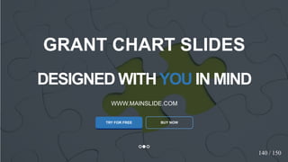 w w w . D o m a i n . c o m Page 22
www.MainSlide.com
© All Rights Reserved.
Confidential
DESIGNED WITHYOU IN MIND
WWW.MAINSLIDE.COM
TRY FOR FREE
GRANT CHART SLIDES
BUY NOW
140 / 150
 