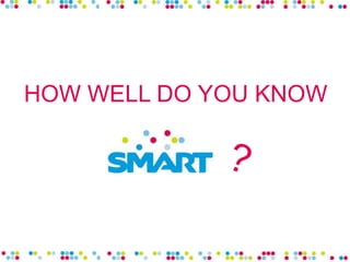 HOW WELL DO YOU KNOW
 