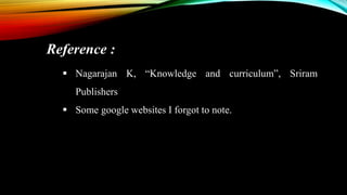 Knowledge and curriculum : Basis of knowledge organisation | PDF