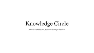 Knowledge Circle
Effective interest rate, Forward exchange contracts
 