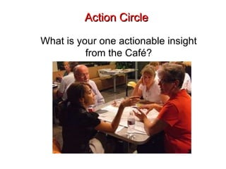 Action Circle What is your one actionable insight from the Café? 
