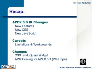 APEX 5 Interactive Reports: Deep Dive and Upgrade Advice | PDF