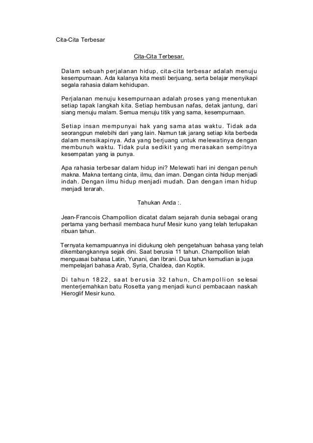 Pidato Tentang Meraih Cita Cita Pigura