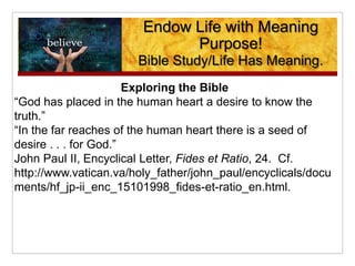 Kcc Module Endow Life With Meaning And Purpose