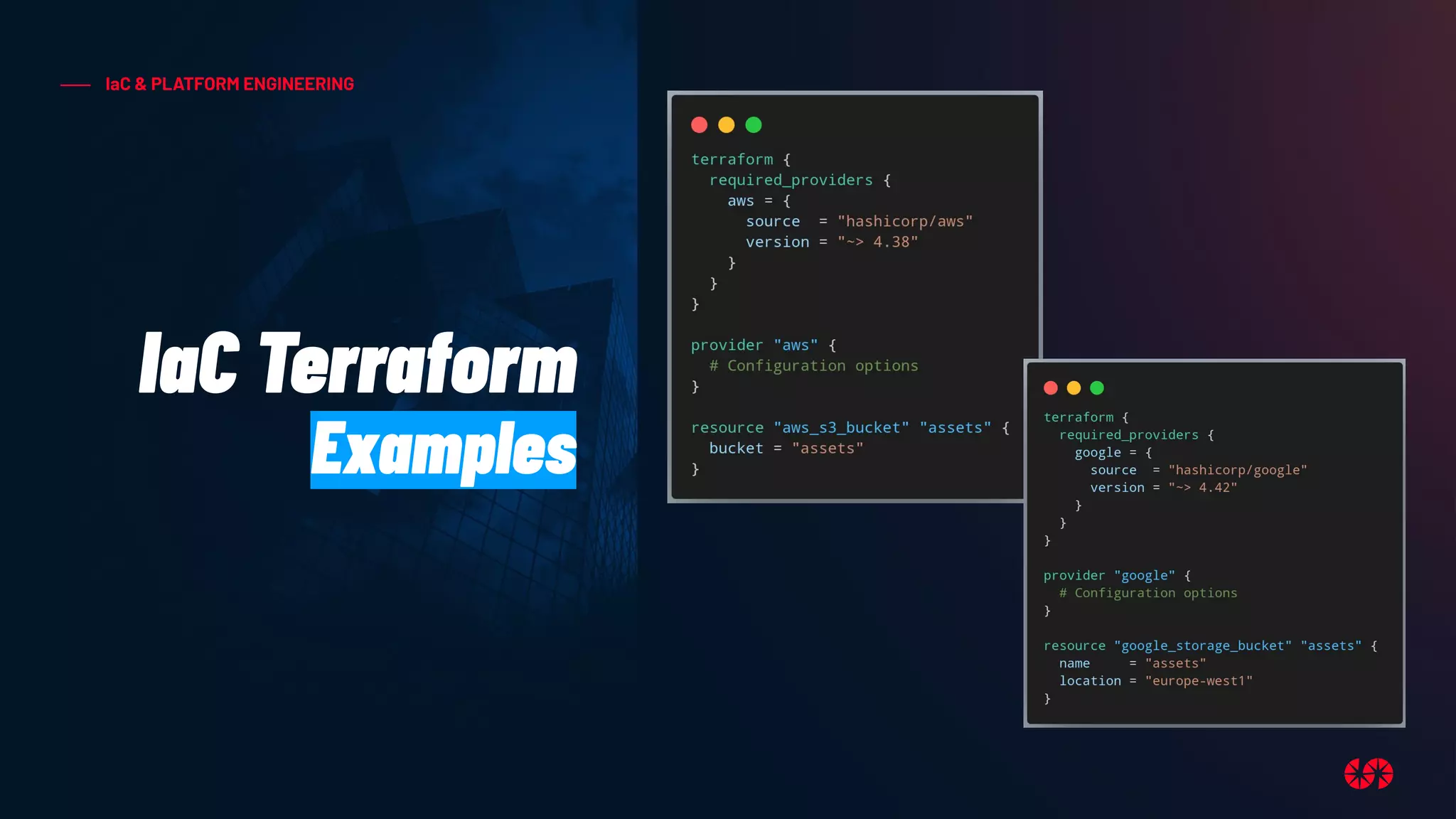 IaC Terraform
Examples
IaC & PLATFORM ENGINEERING
 