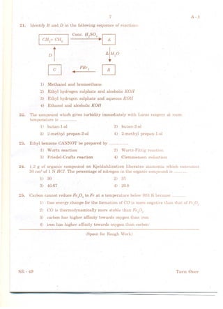 KCET Chemistry - 2011 Question Paper